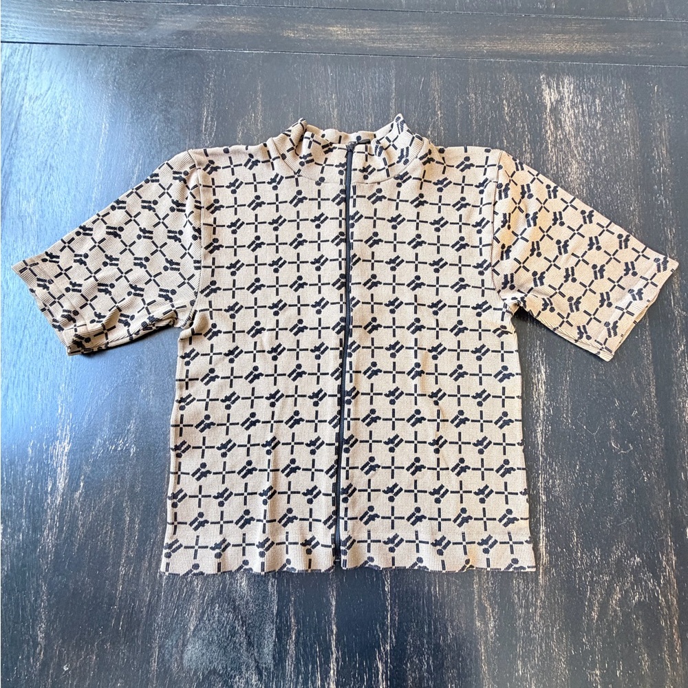 IETS FRANS URBAN OUTFITTERS OUT FROM UNDER Monogram Blouse. Size L